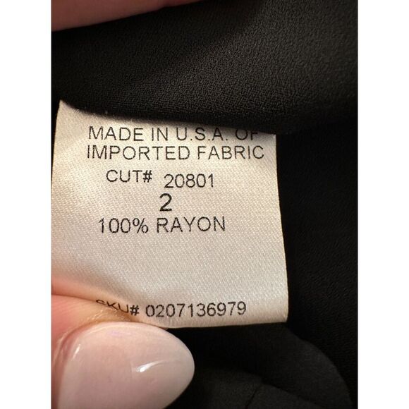 Vintage HAROLD'S Black Multi Striped Midi Skirt Size 2 - Picture 4 of 4